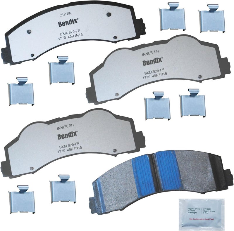 Bendix Fleet Metlok MKD1770FM Semi-Metallic Front Brake Pads for Ford Expedition 2017-2010, F-150 2017-2010, Lobo 2020-2009, Lincoln Mark LT 2014-2010, Navigator 2017-2010 - Image 1