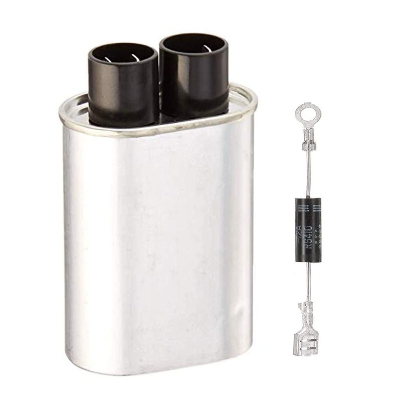 DHRUVPRO Aluminium High Voltage Microwave Oven Capacitor 1MFD and Diode Silver - Image 1