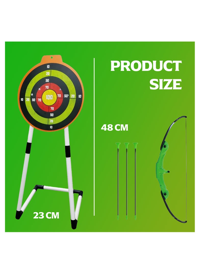 graffic Giraffe Graffic Giraffe Kids Bow And Arrow Set with Stand | Green, Bow Arrow Toy Set with Targets Stand | Suction Cup Arrows and Quiver | Archery Toy Set with Bag | Outdoor Toys for Kids Boys & Girls Ages 5+  - Image 2