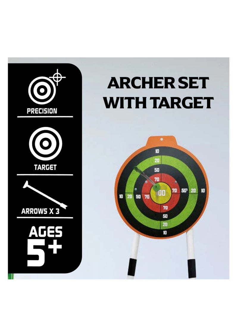graffic Giraffe Graffic Giraffe Kids Bow And Arrow Set with Stand | Green, Bow Arrow Toy Set with Targets Stand | Suction Cup Arrows and Quiver | Archery Toy Set with Bag | Outdoor Toys for Kids Boys & Girls Ages 5+  - Image 3