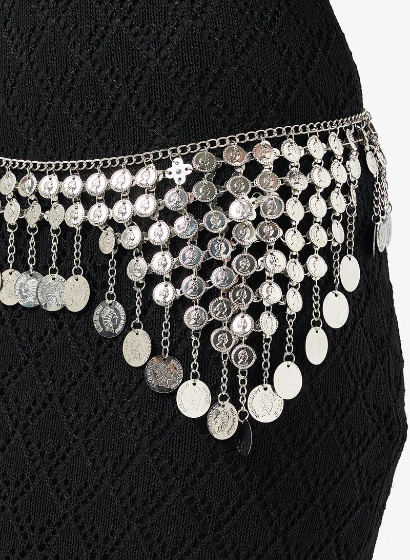 Ginger Silver Chain Belt