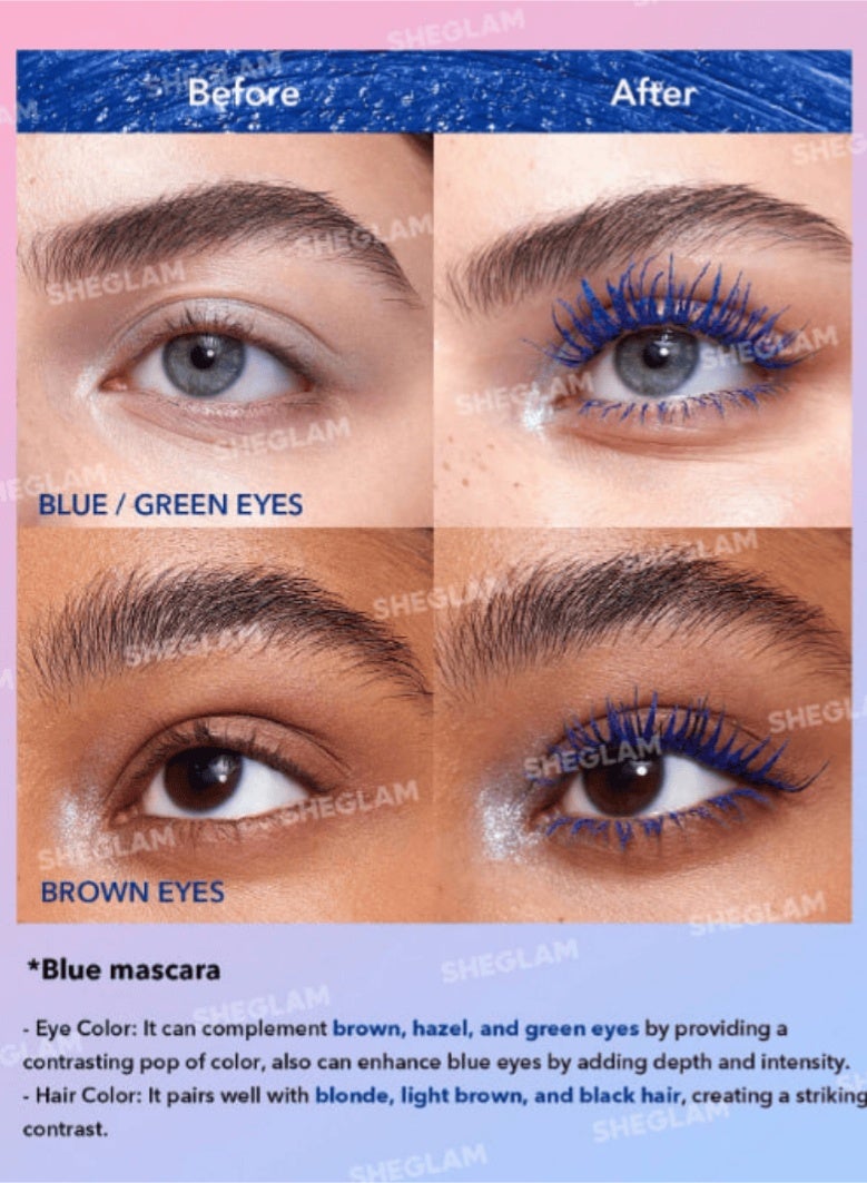 شي إن ماسكارا شيجلام – تكثيف وطول 2 في 1 – لون أزرق لامع - Image 3