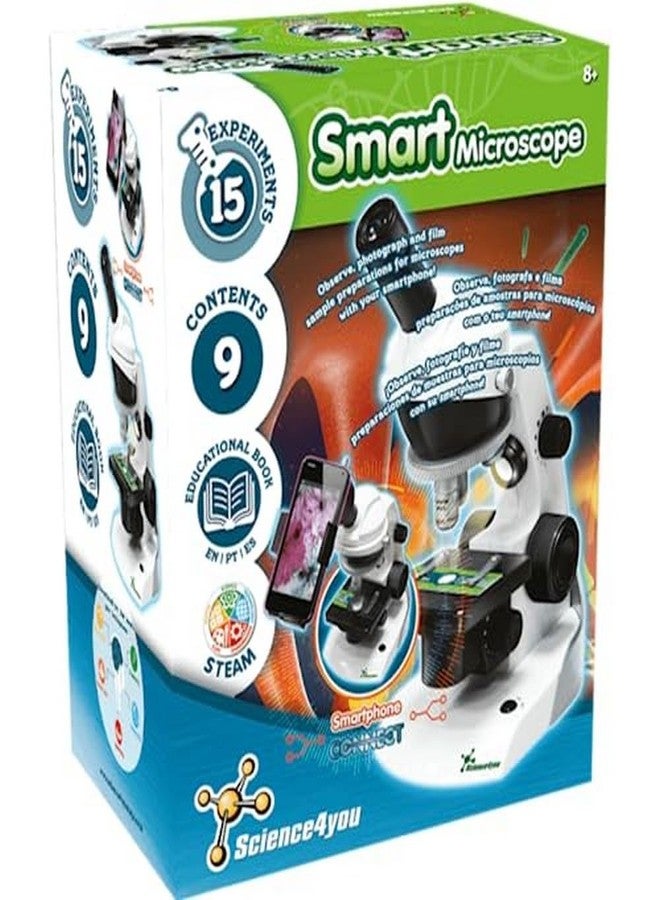 Science4you Smart Microscope for Kids - Microscope Kit for Kids Age 8-12 + Prepared Samples + Microscope Slides, Educational Games, Science Toy, Gifts for 8+ Year Old Boys and Girls - Image 1