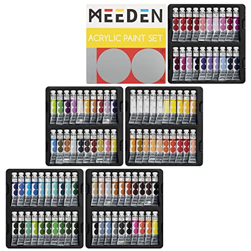 MEEDEN Heavy Body Acrylic Paints Set, 100 Colors Art Paint Tubes for Halloween Pumpkin Painting, Non-toxic 0.41 fl Oz /12ml Acrylic Paints for Adults, Beginners Pumpkin Crafts Decorations - Image 1