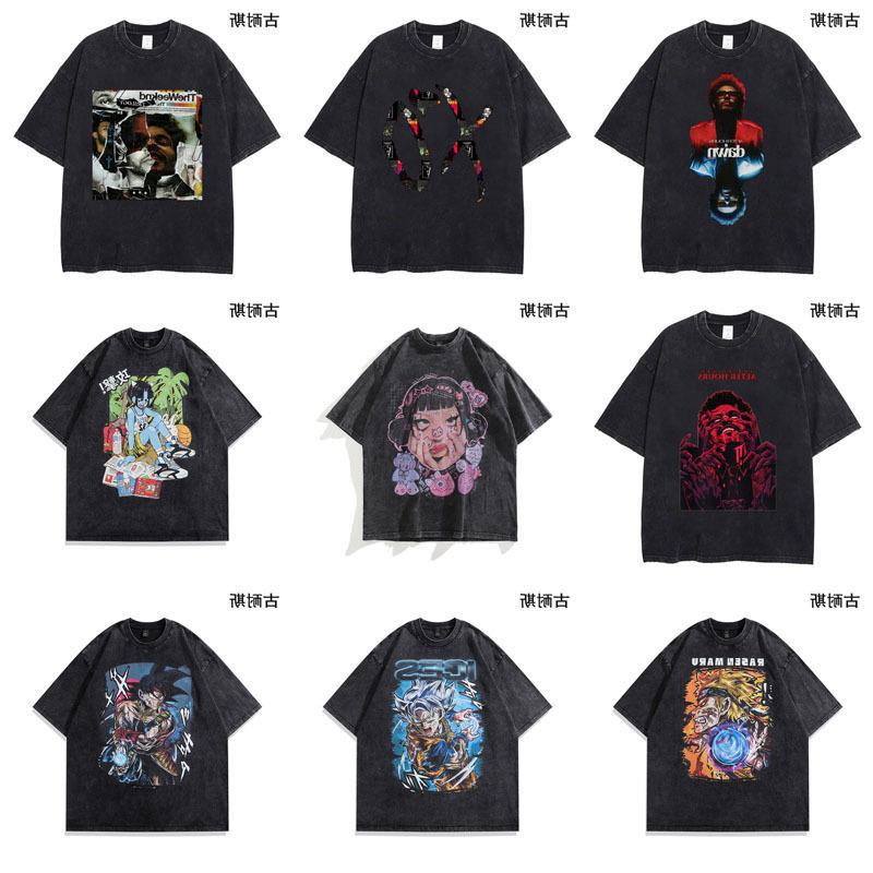 Hip-Hop Short-Sleeved T-Shirt Men'S And Women'S Summer Washed Retro Old Ins Fashion Brand American High Street Loose Half Sleeve - Image 2