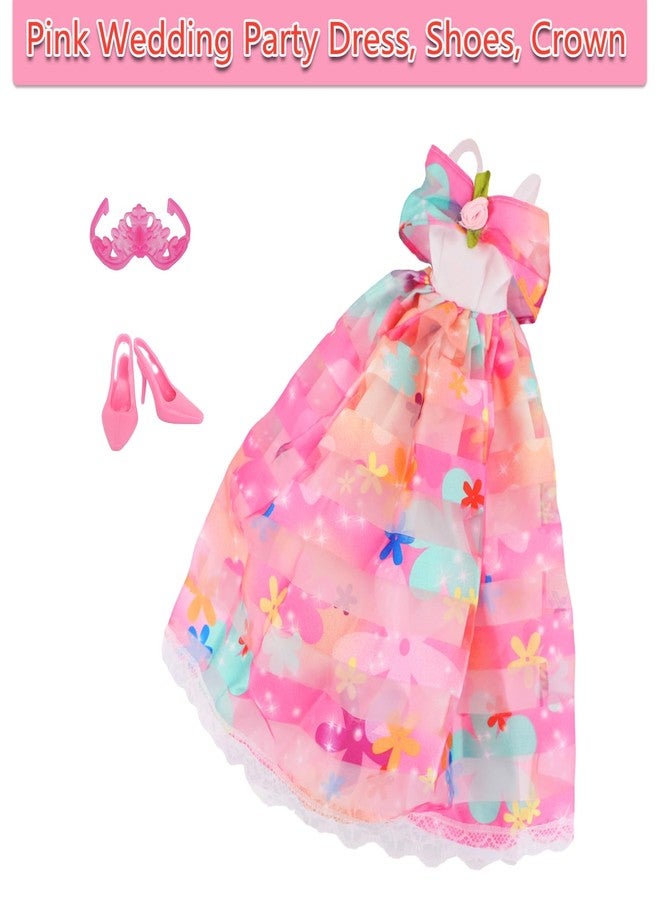 BLIJOLA Gorgeous Doll Wedding Dresses 2 Sets with Veil for 11.5 inch Doll - Image 3
