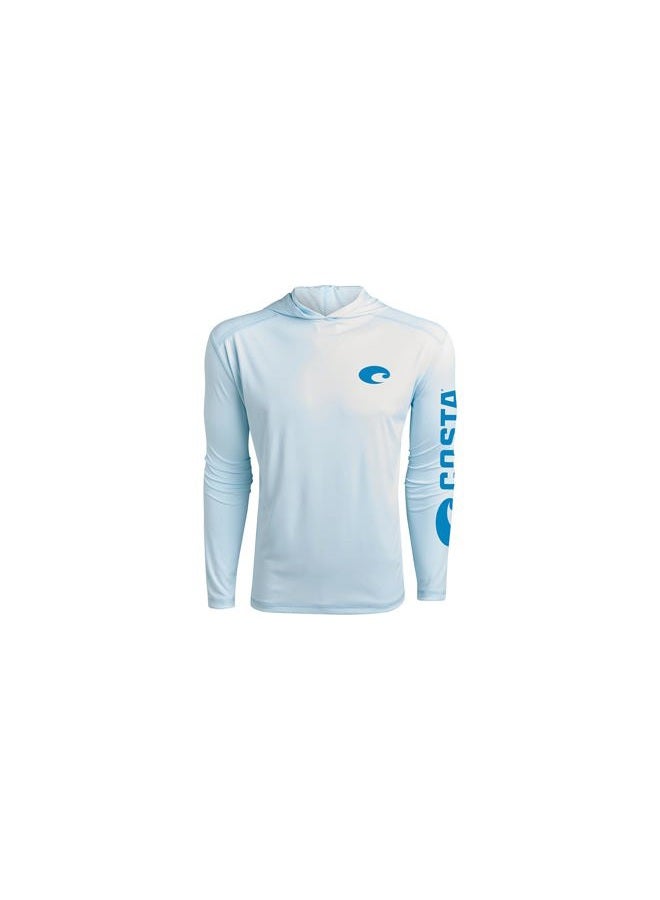 Costa Del Mar Men's Tech Hood Performance Long Sleeve Shirt, Arctic Blue, S - Image 1