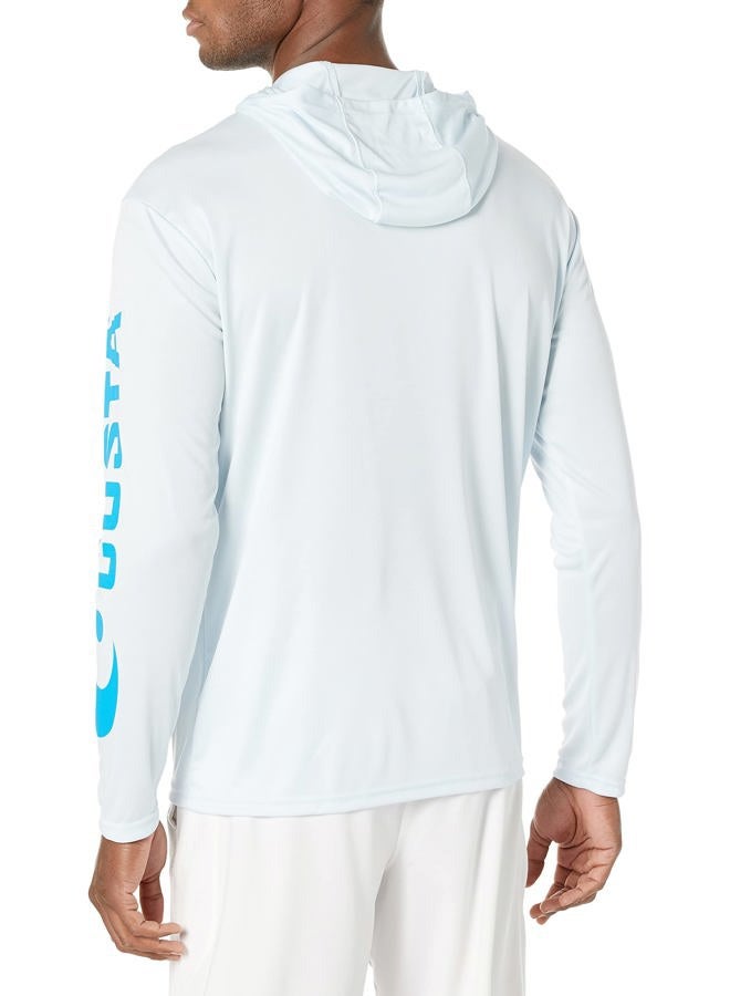 Costa Del Mar Men's Tech Hood Performance Long Sleeve Shirt, Arctic Blue, S - Image 2