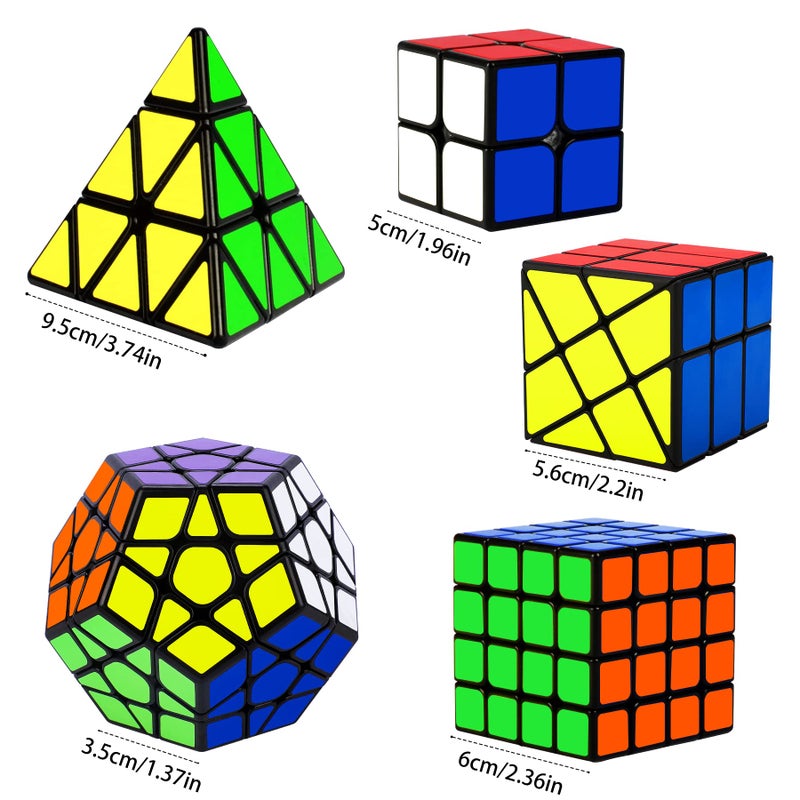 Coolzon Speed Cube Set, Puzzle Cube, Magic Cube 2x2 4x4 Pyraminx Pyramid Megaminx Fenghuolun Puzzle Cube Toy Gift for Children Adults, Pack of 5 - Image 3