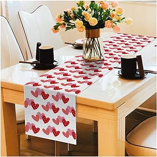 Partywind Valentines Day Table Runner, Valentines Red Heart Decorations for The Home Decor, Valentine Romantic - Image 1