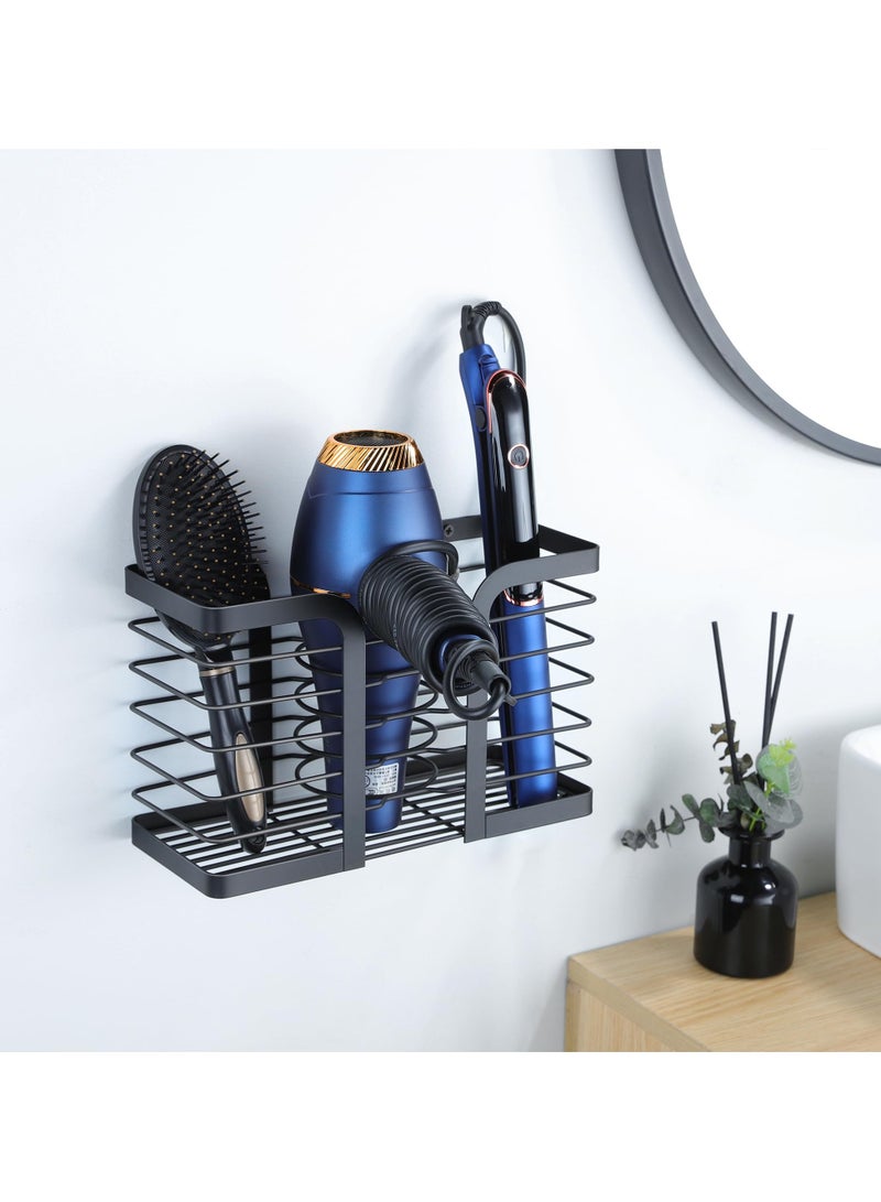 SYOSI Hair Dryer Holder, 3 in 1 Adjustable Hair Tool Organizer Wall Mounted Hair Dryer Holder for Bathroom Cabinet Door for Hair Dryers, Flat Irons, Curling Irons, Hair Straighteners (Black) - Image 4