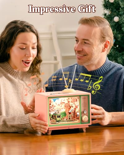 Rolife 3D Wooden Puzzles for Adults DIY Book Nook Kit 16 Japanese Cherry Blossom Music Box Toy Building Set Home Decor Gifts for Girls Boys Adults Sakura Dreamy Tour - Image 5