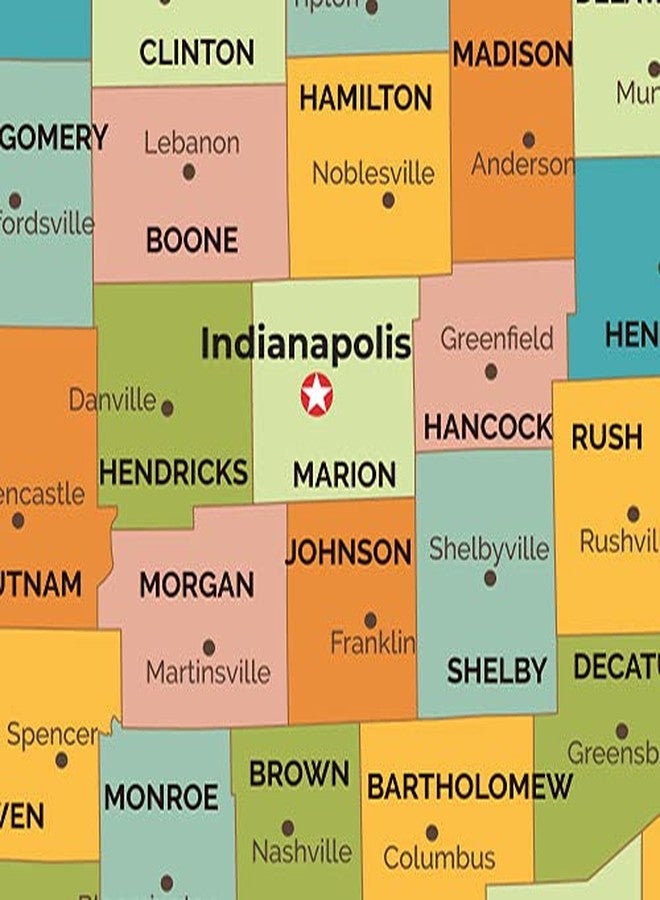 MapSherpa Indiana Counties Map - Standard - 36" x 52.25" Laminated - Image 3
