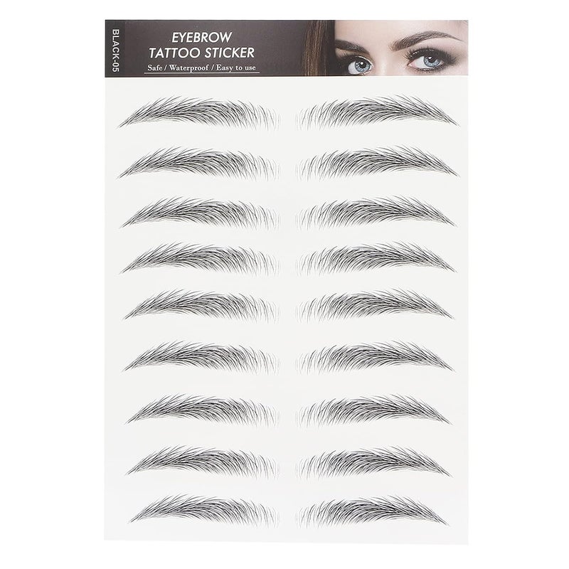 6D Eyebrow Sticker Professional Eyebrow Transfer Sticker Eyebrow Makeup Tool for Women and Girls BlackBLACK05