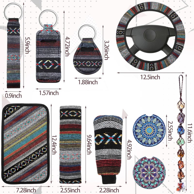 Frienda Baja Car Seat Covers Full Set with Multicolor Stripe Design and Accessories - Image 4