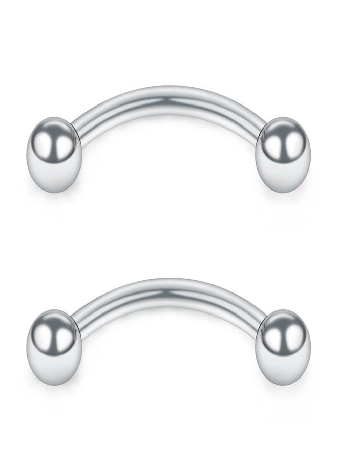 SCERRING 12PCS 16G Stainless Steel Curved Barbell Eyebrow Tragus Helix Ear Belly Lip Ring Body Piercing Jewelry, 316L Surgical Steel - Image 3