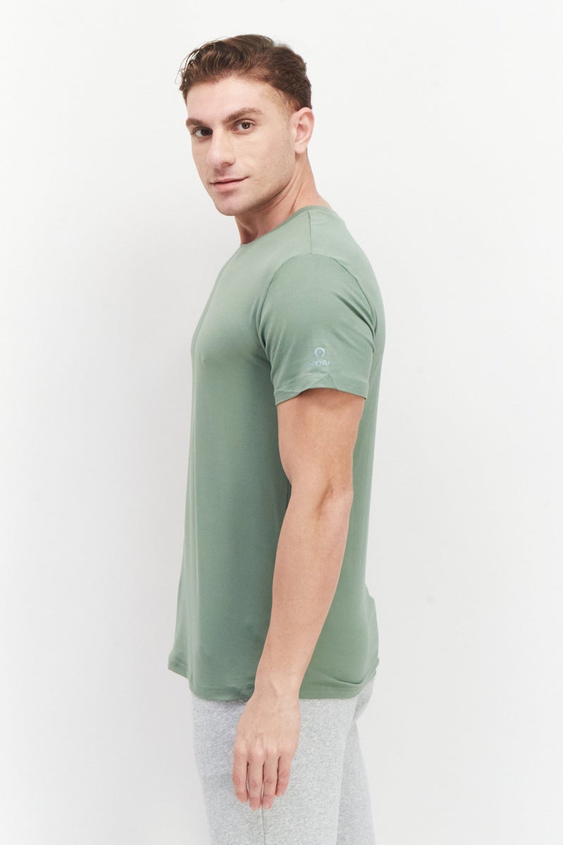 Skora Men Sportswear Fit Short Sleeves Running T-shirt, Olive  - Image 2