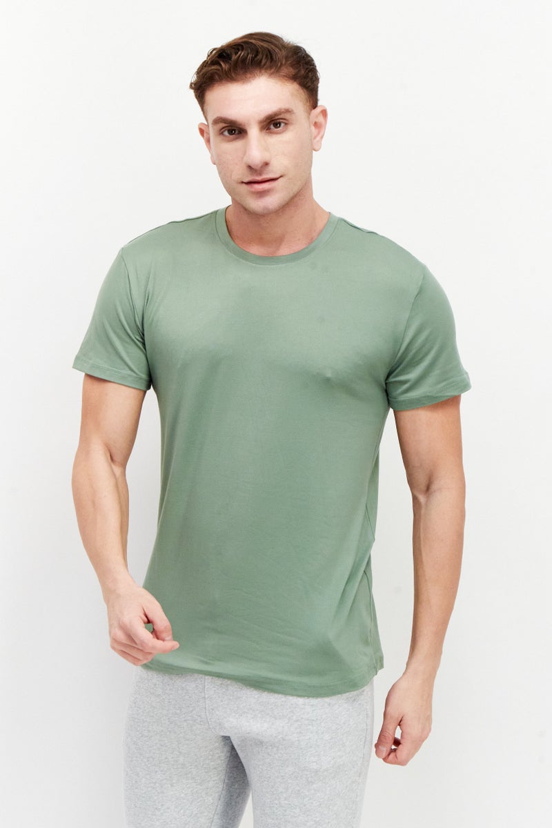 Skora Men Sportswear Fit Short Sleeves Running T-shirt, Olive  - Image 1