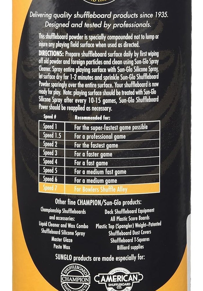Sun-Glo Shuffleboard Powder Wax - Speed #7 for Table Games - 16 oz Container - Image 2