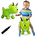 VangeBow Dinosaur Bouncy Animal for Toddlers 3 Ride On Dinosaur Hopper Toys for 3 Year Old Girl Boy Kid First Birthday Gift Outdoor Indoor Triceratops Hopping Horse Bouncer Pump Included - Image 2