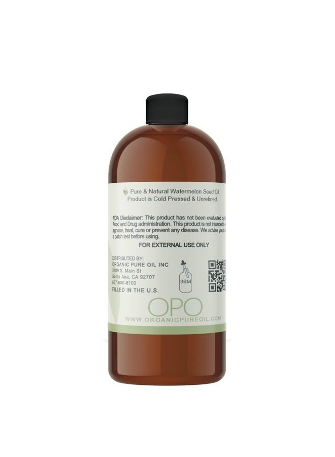 OPO Watermelon Seed Oil - 32 oz - 100% Pure, Unrefined, All Natural, Non GMO, Bulk, Organically Sourced, Vegan, Carrier Oil for Face Scalp Hair Skin Nails Body Feet Arms Legs Dry Skin Moisturizer - OPO - Image 3