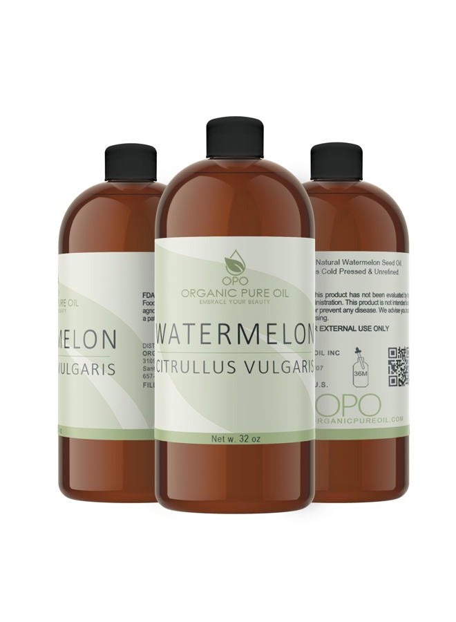 OPO Watermelon Seed Oil - 32 oz - 100% Pure, Unrefined, All Natural, Non GMO, Bulk, Organically Sourced, Vegan, Carrier Oil for Face Scalp Hair Skin Nails Body Feet Arms Legs Dry Skin Moisturizer - OPO - Image 5