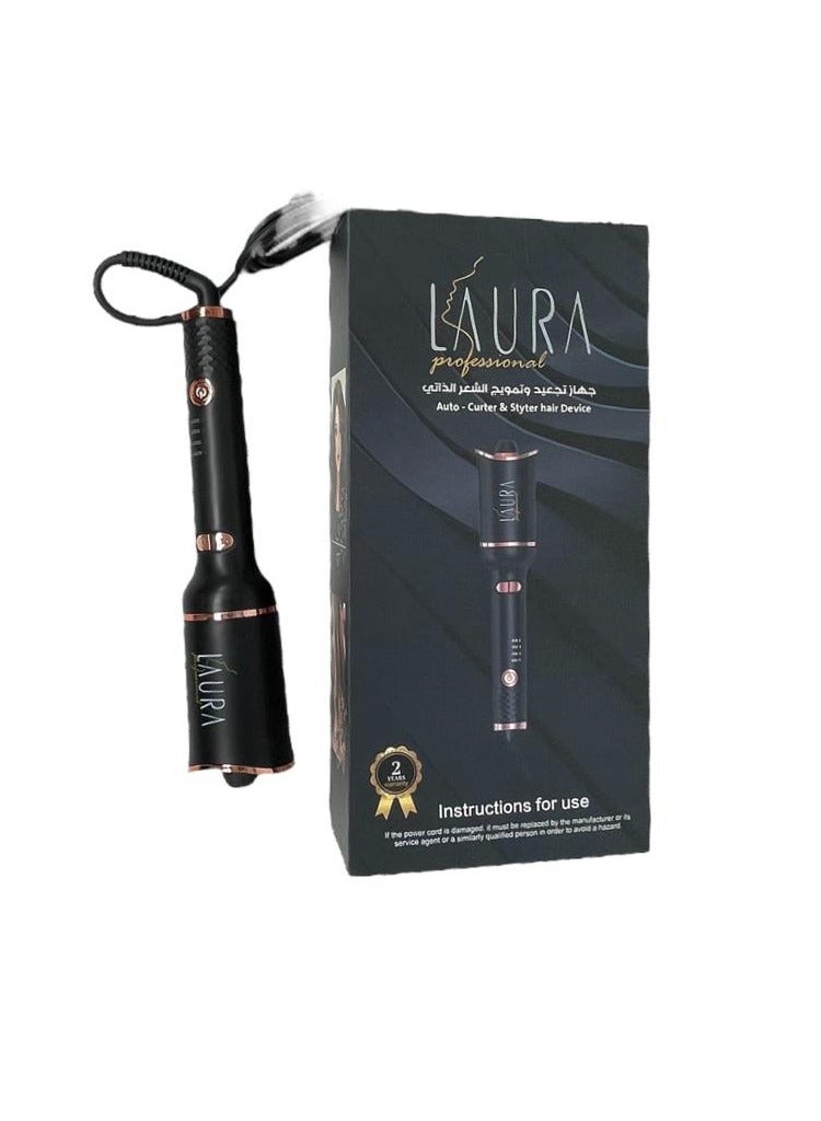 لورا جهاز تجاعيد وتمويج الشعر الذاتي أسود /وذهبي - Image 2