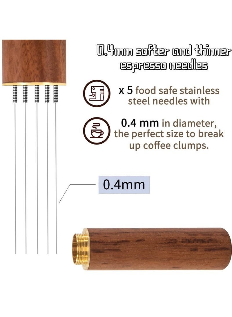 Portable Mini Coffee Needle, Anti-Caking Ground Coffee Stirring Tool, 5 Needles Coffee Stirrer with Storage Base, Coffee Distributor Hand Stirrer Tool for Home, Kitchen, Cafe - Image 4