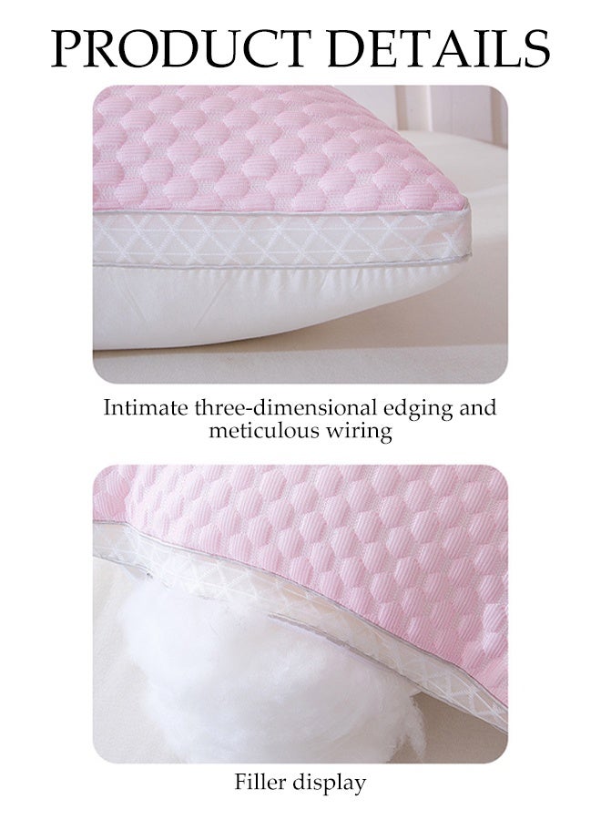 DUNISO 1 Pair of Ergonomically Comfortable Sleep Pillows Medium Support Comfortable Hollowfibre Pillow Breathable Washable 3D Structured Massage Granule Pillow for Neck, Back, Side Sleepers - Image 5