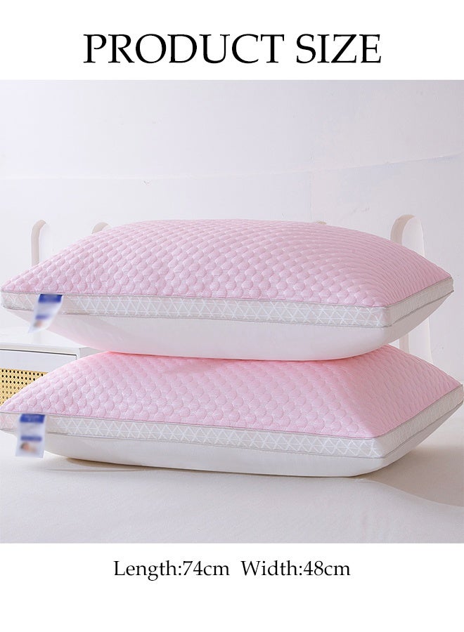 DUNISO 1 Pair of Ergonomically Comfortable Sleep Pillows Medium Support Comfortable Hollowfibre Pillow Breathable Washable 3D Structured Massage Granule Pillow for Neck, Back, Side Sleepers - Image 4