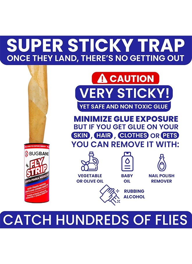 Organizer - 6 Fly Strips Indoor Sticky Hanging with Pins. Paper Tape for Indoors and Outdoor. Catcher Ribbon Traps Flypaper. Fruit Gnat - Image 1