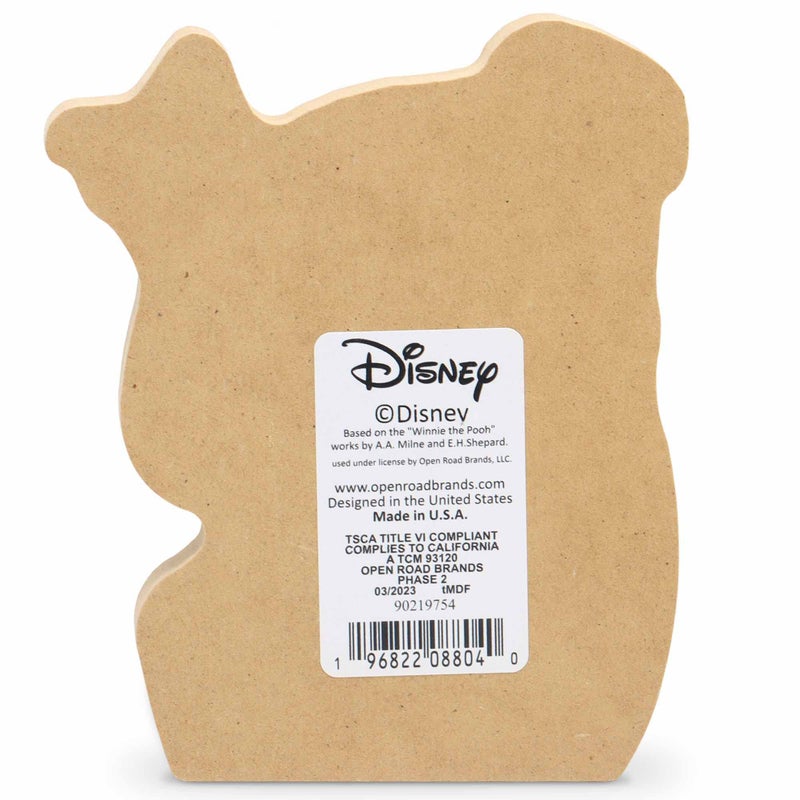 Open Road Brands Disney Winnie the Pooh and Piglet Playful Shelf Sitter Decor - Chunky Wood Block Decoration for Home or Office - Image 3