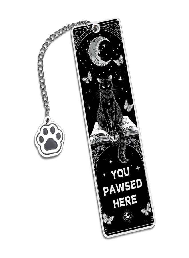 Perleddom Cat Teacher Gift Easter Basket Stuffers for Teens Girls Horror Black Cat Bookmark Gifts for Women Cat Lover Gifts for Men Wicked Bookmarks for Book Lovers Gothic Book Accessories for Reading Women - Image 1