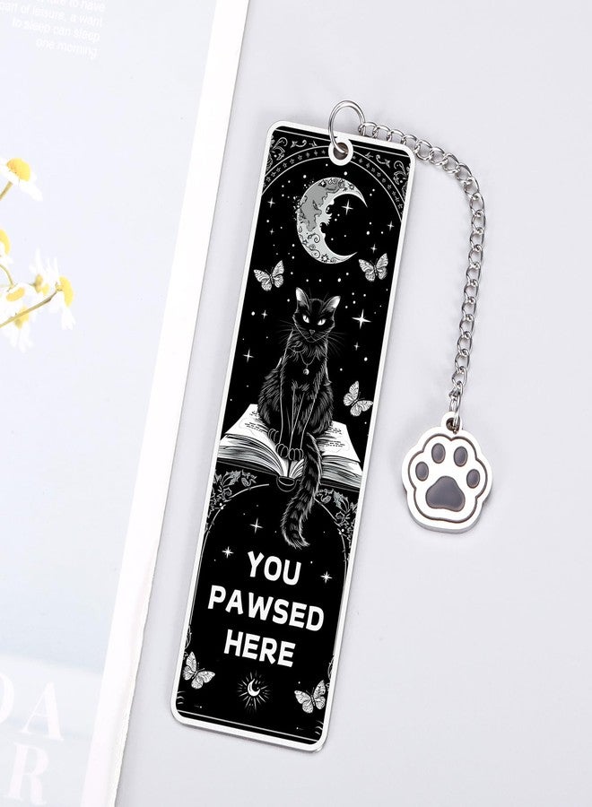 Perleddom Cat Teacher Gift Easter Basket Stuffers for Teens Girls Horror Black Cat Bookmark Gifts for Women Cat Lover Gifts for Men Wicked Bookmarks for Book Lovers Gothic Book Accessories for Reading Women - Image 2