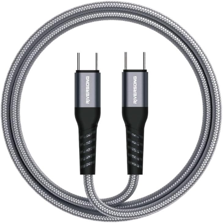 ريفرسونج كابل شحن سريع RIVERSONG Hercules C6 USB-C إلى USB-C بقدرة 100 واط PD، نقل بيانات بسرعة 480 ميجابت في الثانية، سلك مضفر، كابل شحن من النوع C متين لأجهزة الكمبيوتر المحمولة والأجهزة اللوحية والهواتف الذكية بطول 2 متر - Image 1