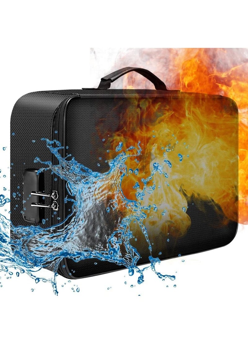 Rubik Fireproof Bag with Zipper Password Lock, A4 Letter Size Documents Money Cards Passport Fire & Water Resistant Multi-Layer Portable Storage Organizer Bag for Home Office Travel (Silver)  - Image 3