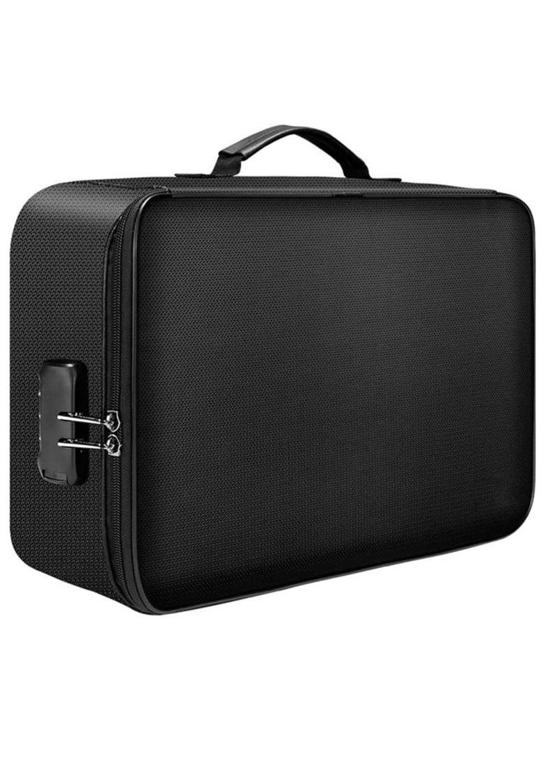 Rubik Fireproof Bag with Zipper Password Lock, A4 Letter Size Documents Money Cards Passport Fire & Water Resistant Multi-Layer Portable Storage Organizer Bag for Home Office Travel (Silver)  - Image 4