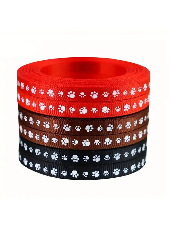 1 Roll Brown Dog Paw Print Ribbon 354 Inches Long Pet Themed Fabric Gift Wrapping Ribbon For Dog Cat Parties Decorations - Image 5