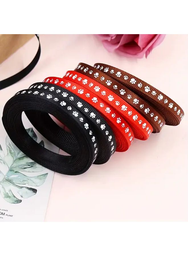 1 Roll Brown Dog Paw Print Ribbon 354 Inches Long Pet Themed Fabric Gift Wrapping Ribbon For Dog Cat Parties Decorations - Image 2