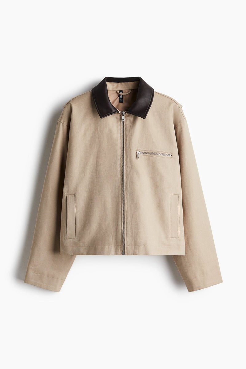 H&M Coated-Collar Twill Jacket  - Image 1