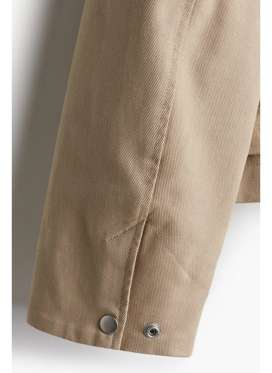 اتش اند ام Coated-Collar Twill Jacket