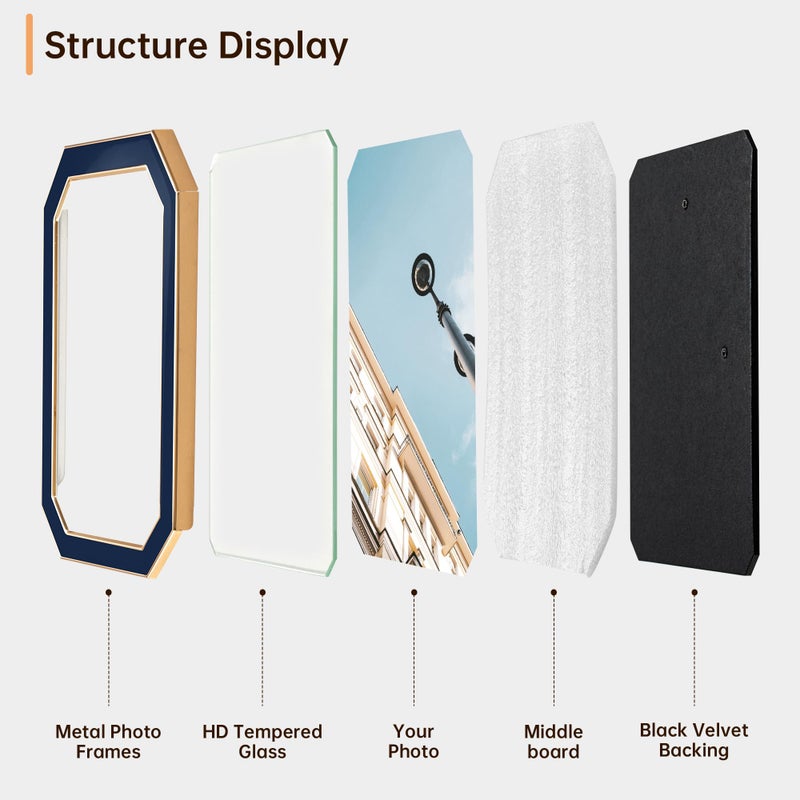 Richfocus 4x6 إطار صورة المينا مع إطار صورة مثبتة زجاجية ثن - Image 3