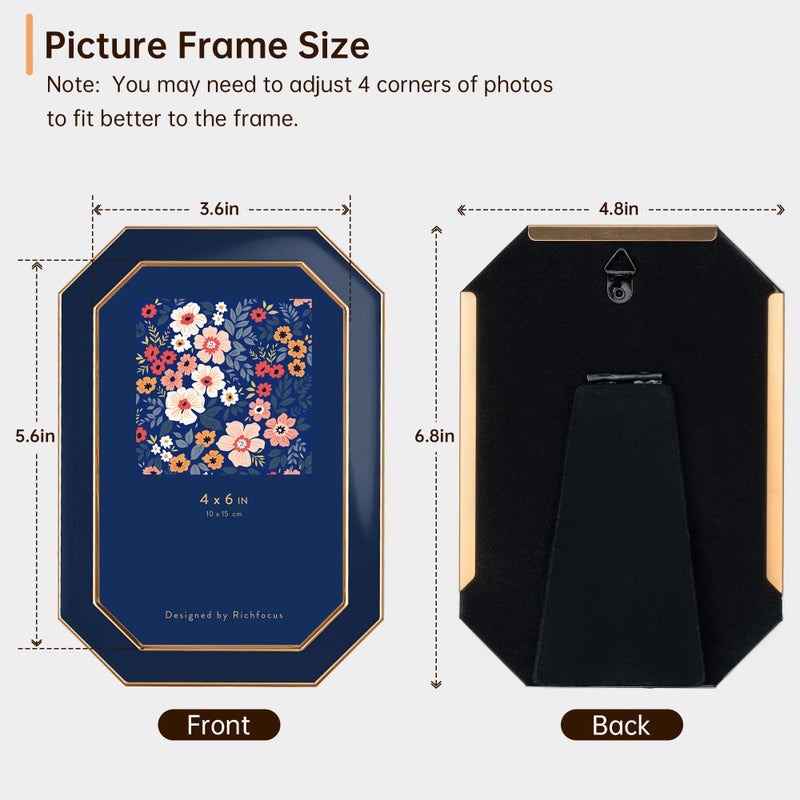 Richfocus 4x6 إطار صورة المينا مع إطار صورة مثبتة زجاجية ثن - Image 4