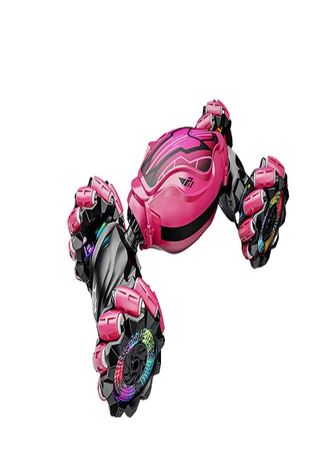 Stunt Radio Control car - Gesture Rc Car, 2.4Ghz 4Wd Gesture Sensing Rc Stunt Car Toys with Lights & Music, Drift Hand Controlled Twist Cars Offroad 360° Rotation Toy Car Gift for Kid (Pink) - Image 1