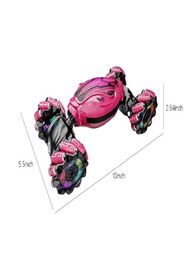 Stunt Radio Control car - Gesture Rc Car, 2.4Ghz 4Wd Gesture Sensing Rc Stunt Car Toys with Lights & Music, Drift Hand Controlled Twist Cars Offroad 360° Rotation Toy Car Gift for Kid (Pink) - Image 1