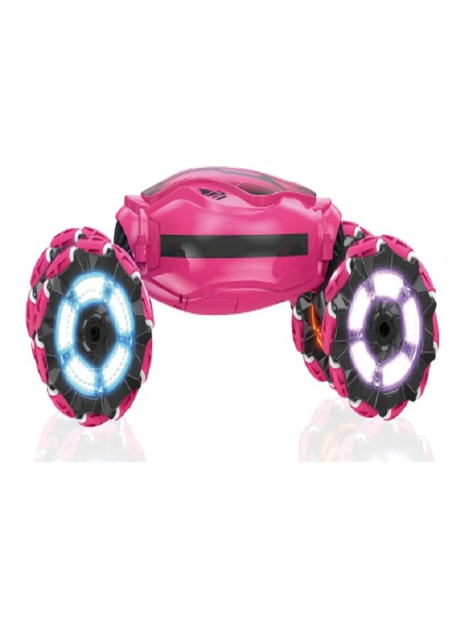 Stunt Radio Control car - Gesture Rc Car, 2.4Ghz 4Wd Gesture Sensing Rc Stunt Car Toys with Lights & Music, Drift Hand Controlled Twist Cars Offroad 360° Rotation Toy Car Gift for Kid (Pink) - Image 1