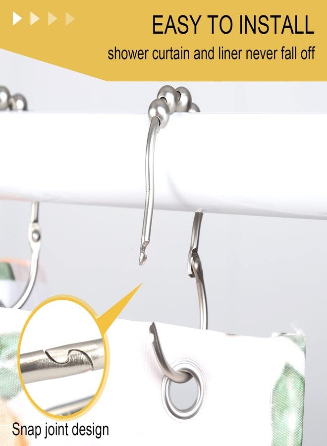 SUTINE Shower Curtain Hooks, SUTINE 12Pcs Shower Curtain Rings, Stainless Steel Snap Closure Black Shower Curtain Hooks, Roller Glide Rustproof Shower Hooks for Shower Curtain Shower Rod, Matte Nickel - Image 3