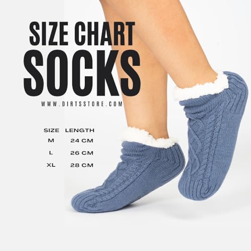 DIRTS Thermal Winter Socks with Anti-Slip Silicone Grip - Thick, Warm Woolen Ankle Length Socks For Men, Women, and Kids - Cozy Cold Weather Essentials(28CM) (9-10) UK, Blue - Image 4
