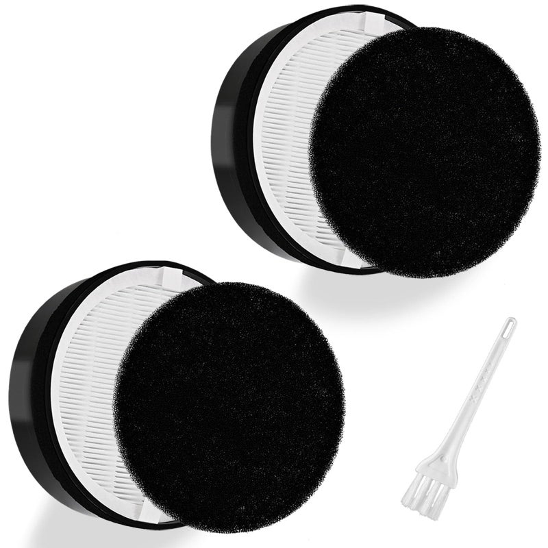 2 Pack LVH132 Replacement Filter Compatible for LEVOIT LVH132 Air Purifier LVH132RF H13 True HEPA Filter Activated Carbon Filter Replace Part LVH132RF