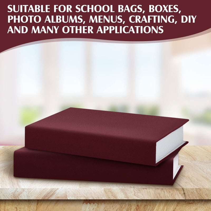 PerKoop Book Cloth for Book Binding 40 x 16 Inch Fabric Surface Paper Backed Bookcover Archival European Durable Strong Bookbinding Supplies Cover Books Album Scrapbooking (Dark Red,Suede Fabric) - Image 4